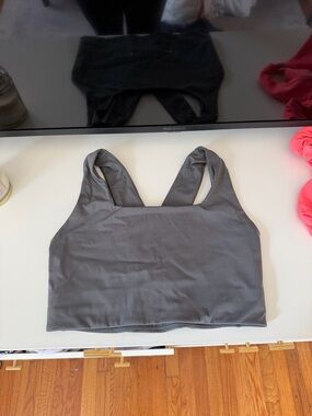 Free People Gray Seamless Crop Sports Bra